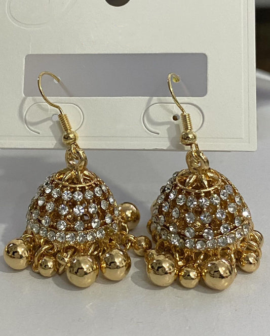 Closetsum Indian Punjabi Traditional Earrings | Big Jhumka  Earrings Golden & Silver